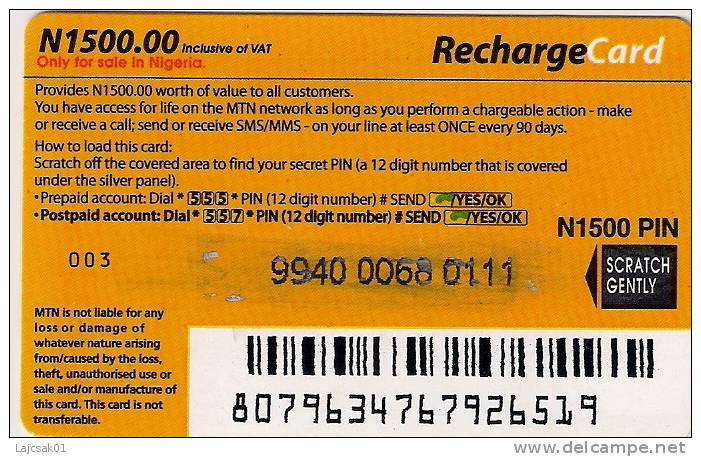 Nigeria Recharge Card N1500.00 - Nigeria