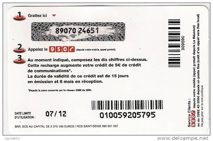 Reunion  SFR LA CARTE 5 Euro - Réunion