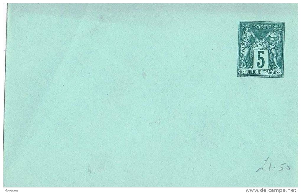 Entero Postal 5 Cts Verde, FRANCIA - Enveloppes Types Et TSC (avant 1995)