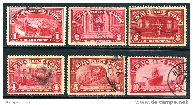 US Q1-6 Used Parcel Post Of 1913 - Paquetes & Encomiendas