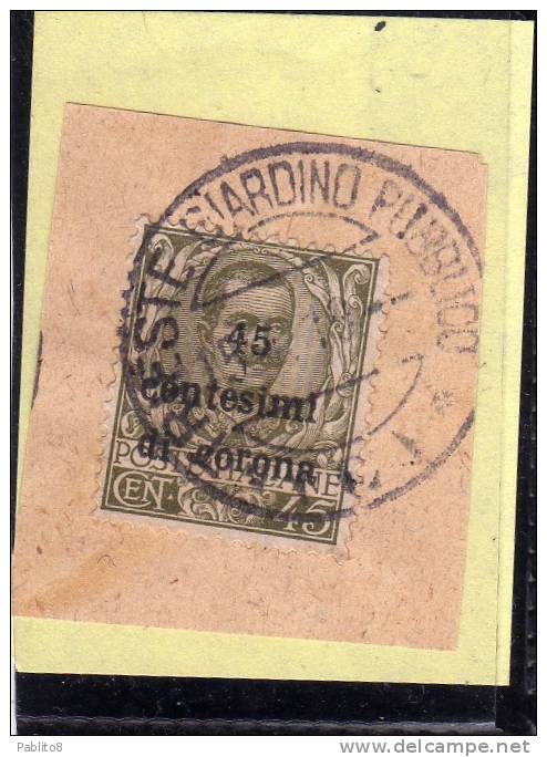 TRENTO E TRIESTE 1919 SOPRASTAMPATO D'ITALIA ITALY OVERPRINTED CENT. 45 C SU 45C USATO SU FRAMMENTO USED PAPER OBLITERE' - Trento & Trieste