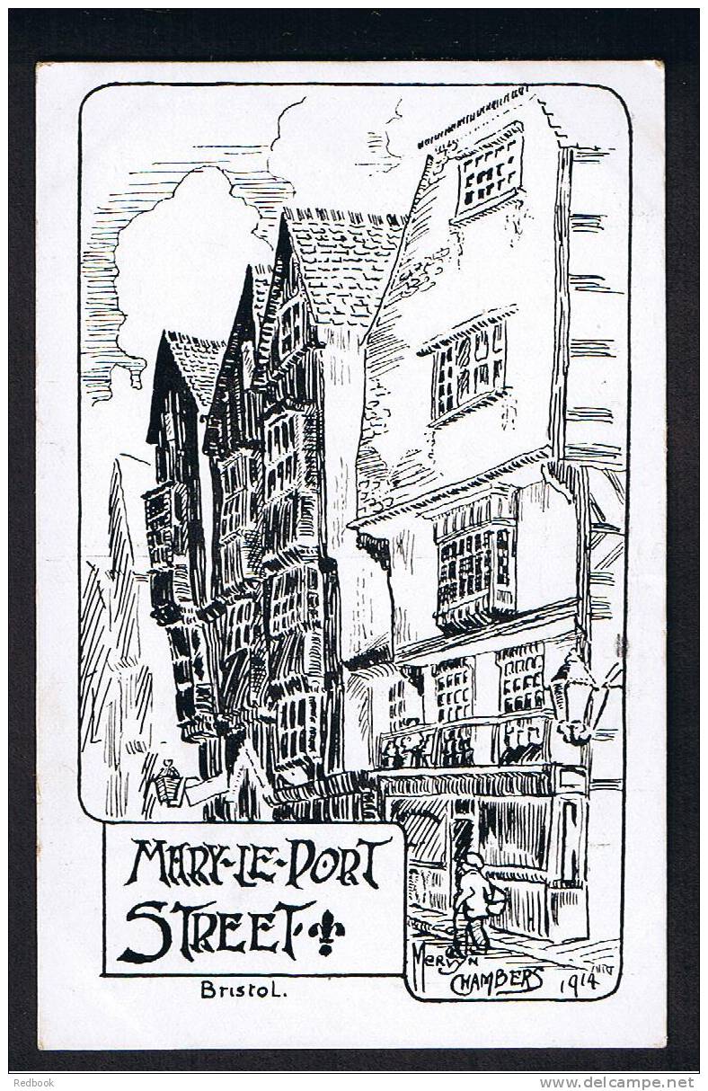 RB 716 - 1914 Mervyn Chambers Postcard - Mary-Le-Port Street - Bristol Gloucestershire - Bristol