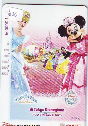 Carte Prépayée Japon (620) DISNEY JAPAN * PREPAID CARD * CINDERELLA - Disney