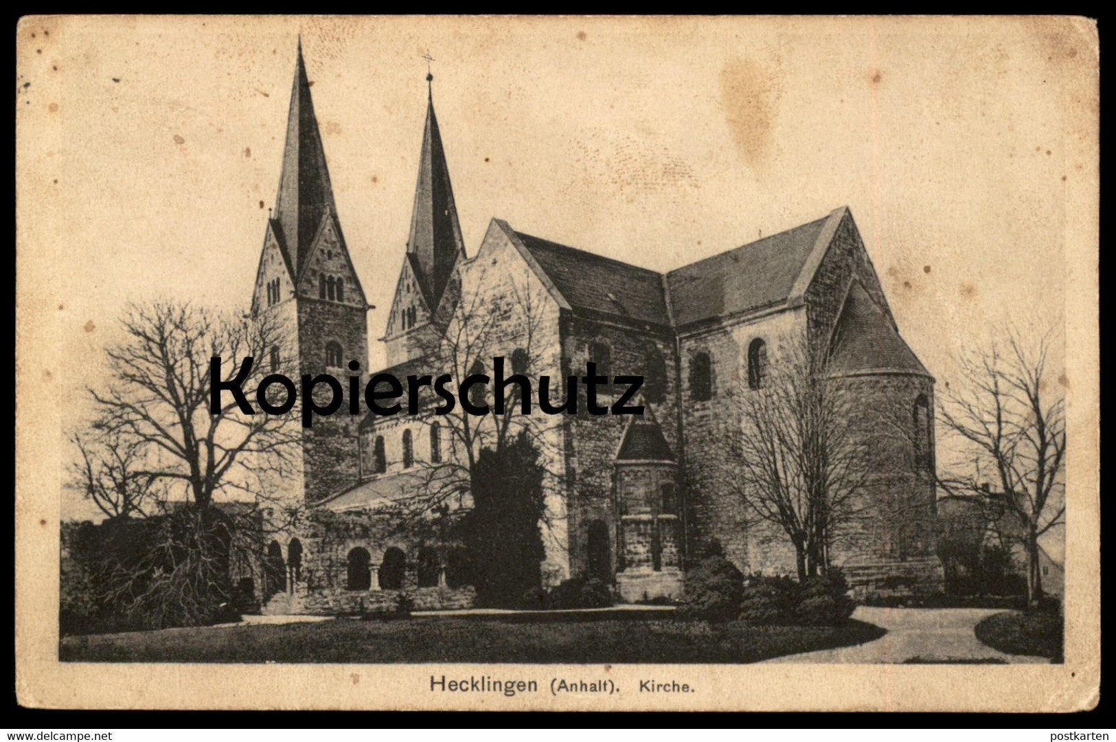 ALTE POSTKARTE HECKLINGEN ANHALT KIRCHE 1931 Bei Stassfurt Bernburg Church église Ansichtskarte AK Cpa Postcard - Stassfurt