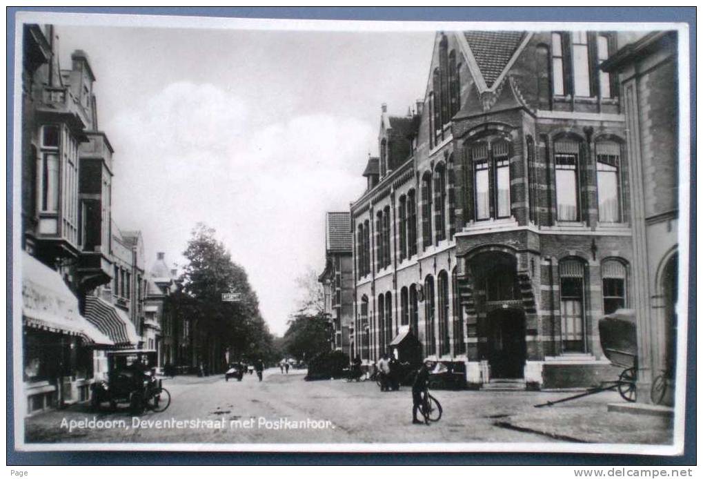 Apeldoorn,Deventerstraat Met Postkantoor, 1930-1940 - Apeldoorn