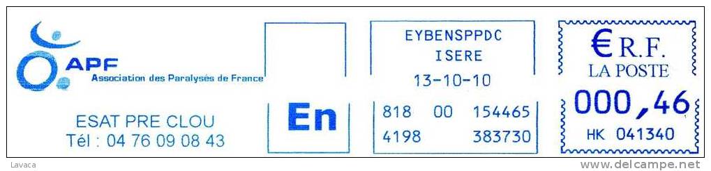 Empreinte De Machine à Affranchir De EYBENS PPDC [Isère] - Association Paralysés - Handicaps