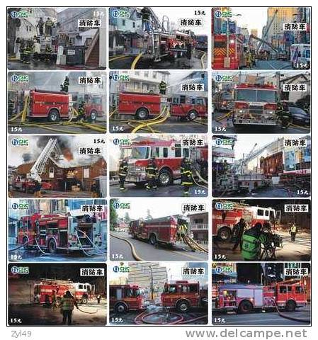 A04349 China Phone Cards Fire Engine 57pcs - Pompiers