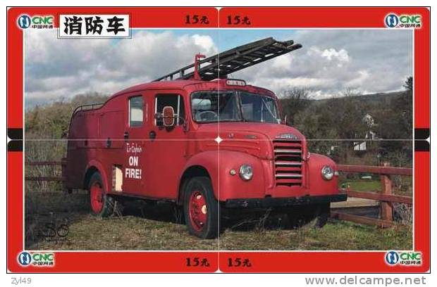 A04350 China Phone Cards Fire Engine Puzzle 40pcs - Firemen