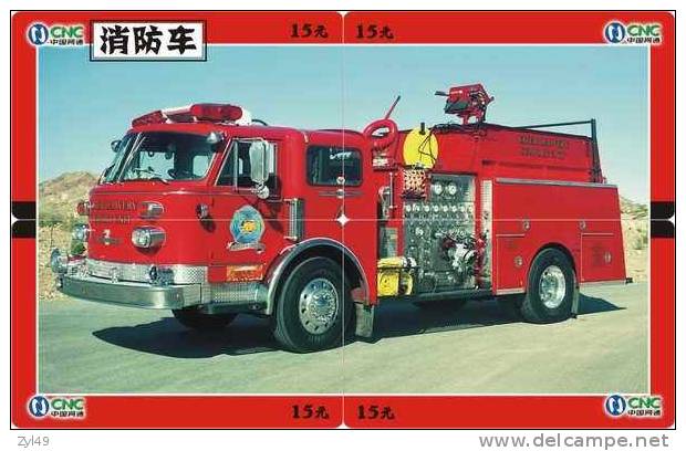 A04350 China Phone Cards Fire Engine Puzzle 40pcs - Pompiers