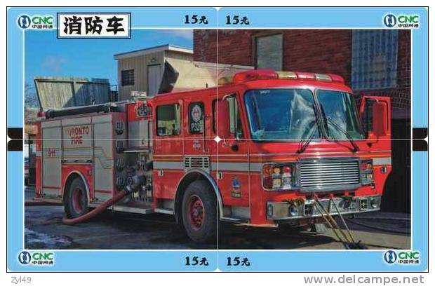 A04350 China phone cards Fire Engine puzzle 40pcs