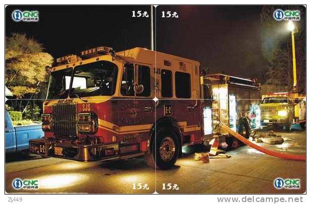 A04351 China phone cards Fire Engine puzzle 40pcs