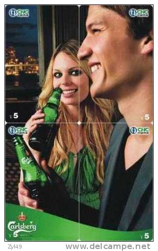 B04049 China phone cards Carlsberg Beer puzzle 38pcs