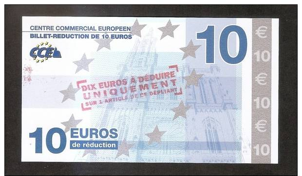 Billet Fictif  De 10 Euro  Du Centre  Commercial  Européen - Fiktive & Specimen