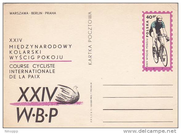 Poland 1971 Cycling  Competition Unused Card - Cycling