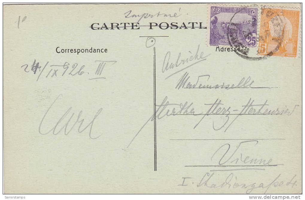 Tunisie C.P. Expediee 24/12/1926 Pour L'Autriche,2eme Scan Verso  Tozeur(Tunisie)-SKRILL PAYMENT ONLY - Tunesië
