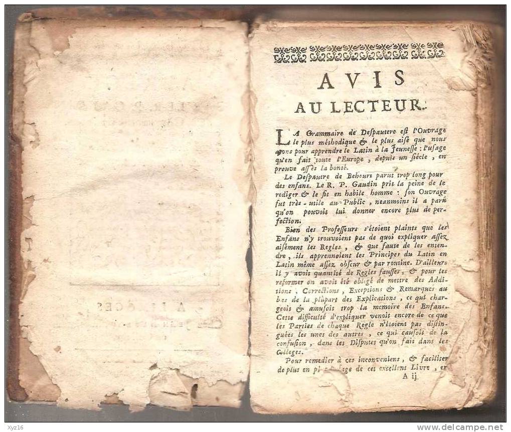 Grammaire De DESPAUTERE Abrégé Du Père Jean GAUDIN De 1722 - 1701-1800