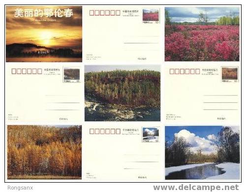 CHINA TP-20 THE BEAUTIFUL OROQEN P-CARD 4V - Postales