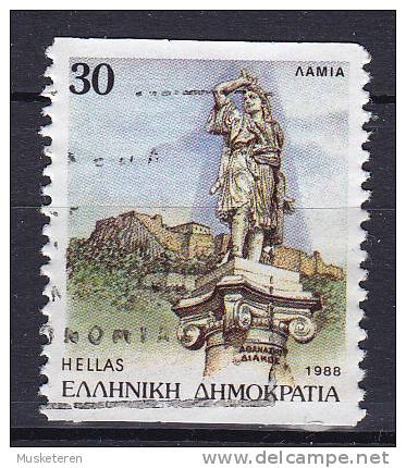 Greece 1988 Mi. 1707 C    30 Dr Provinzhauptstadt Diakos-Denkmal, Lamia 2- Sided Perf. - Used Stamps