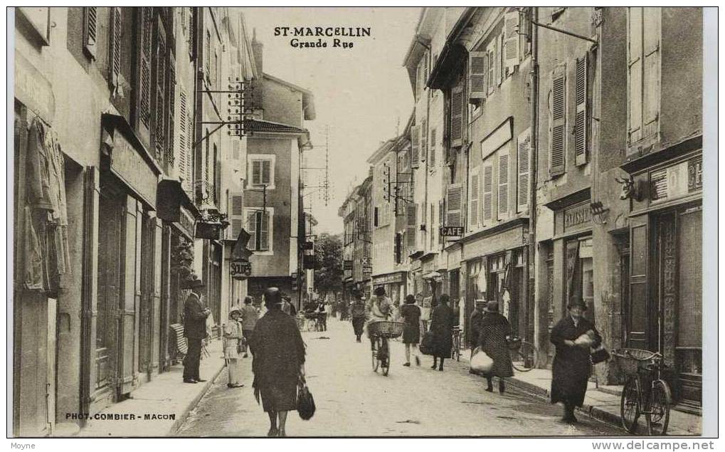 11 - 2344 - Isére  - SAINT - MARCELLIN :  Grande Rue  Trés Animée - Autres & Non Classés