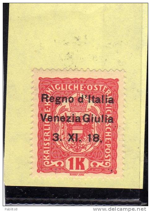 VENEZIA GIULIA 1918 SOPRASTAMPATO AUSTRIA OVERPRINTED 1 K CORONA  MNH - Venezia Giuliana