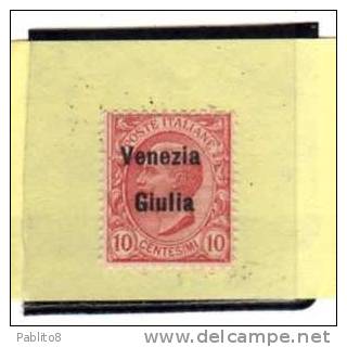 VENEZIA GIULIA 1918 SOPRASTAMPATO D´ITALIA ITALY OVERPRINTED CENT. 10 C MNH BEN CENTRATO - Venezia Giulia