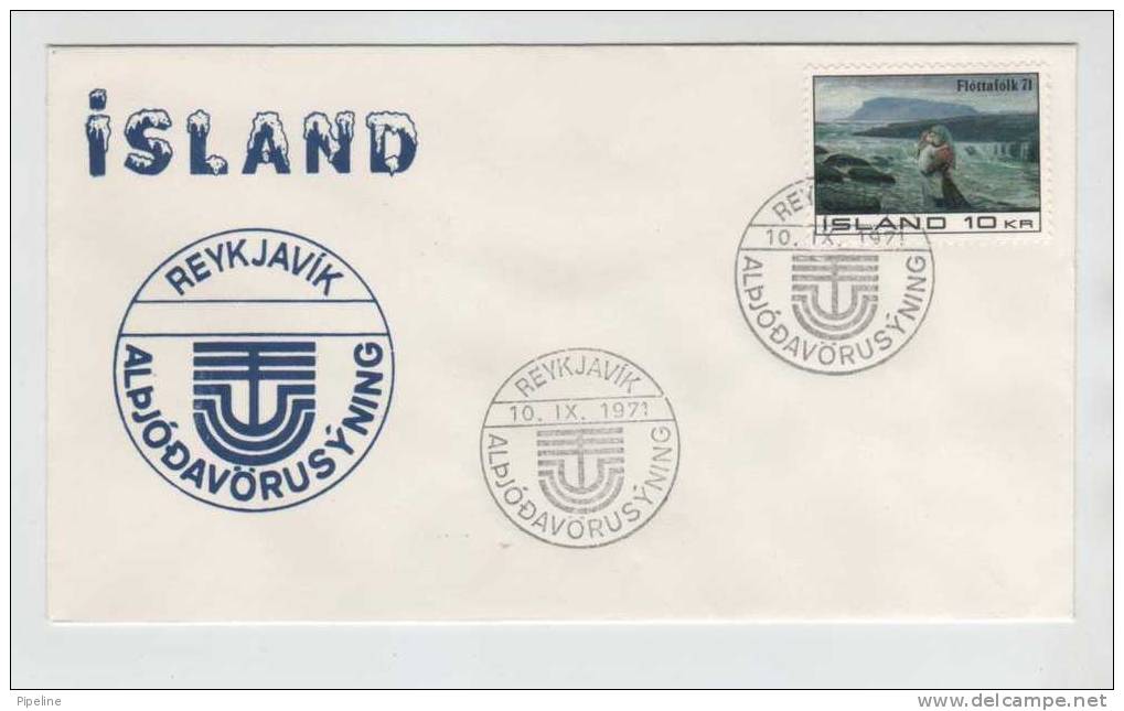 Iceland Cover With Special Cancel Reykjavik 10-9-1971 With Cachet - Cartas & Documentos