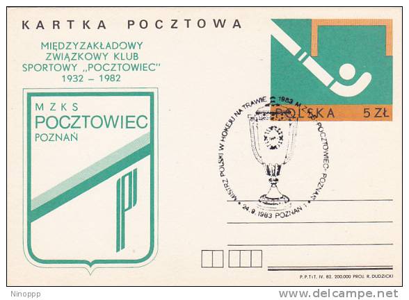 Poland 1982 Hockey 50th Anniversary Souvenir Card - Hockey (su Erba)