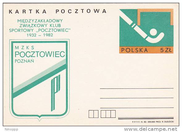 Poland 1982 Hockey 50th Anniversary Unused Card - Hockey (su Erba)