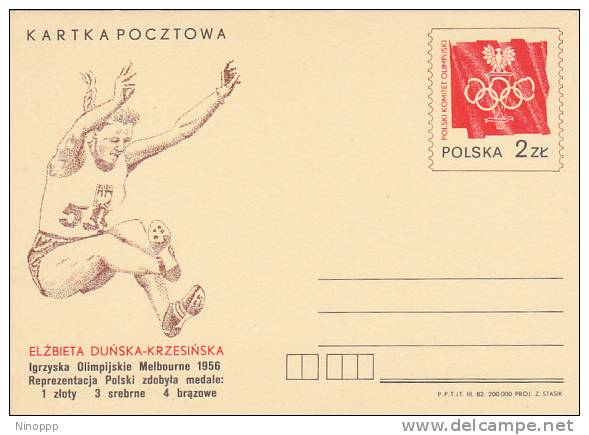 Poland 1982 Hockey Unused  Card - Hockey (Veld)