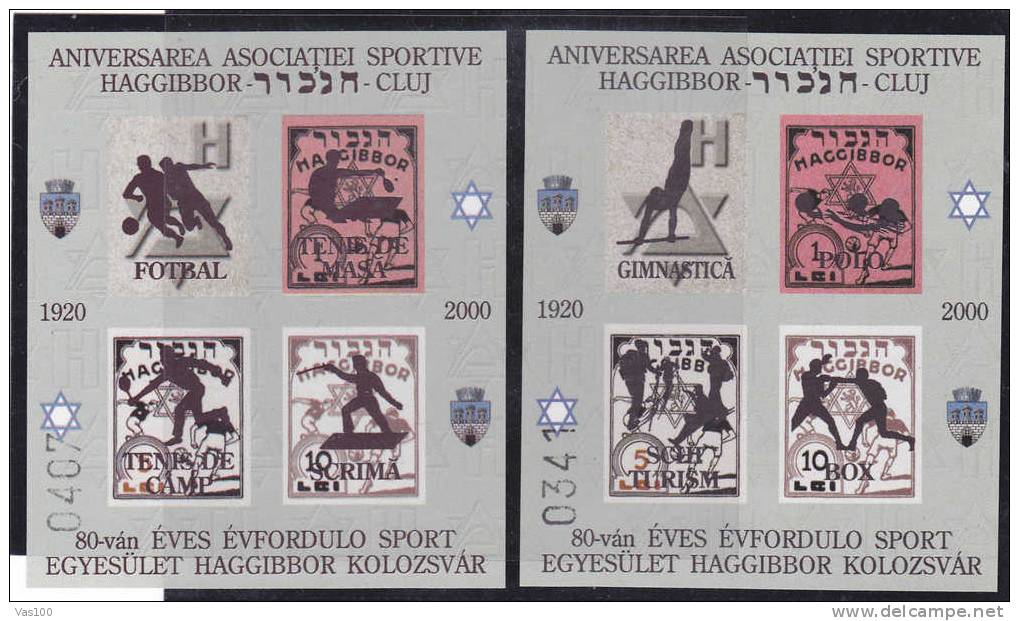 Romania - Haggibor Jewish Sports Club 2 M/s Ovp. Cinderellas MNH - Fantasie Vignetten