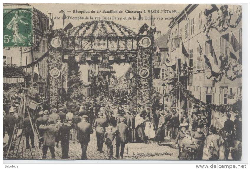 Raon L'étape Réception Du 21 ème Bataillon Chasseurs 10 Octobre 1913 - Raon L'Etape