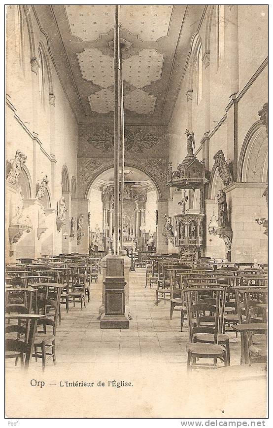 Orp : L'Intérieur De L'Eglise 1908 - Orp-Jauche