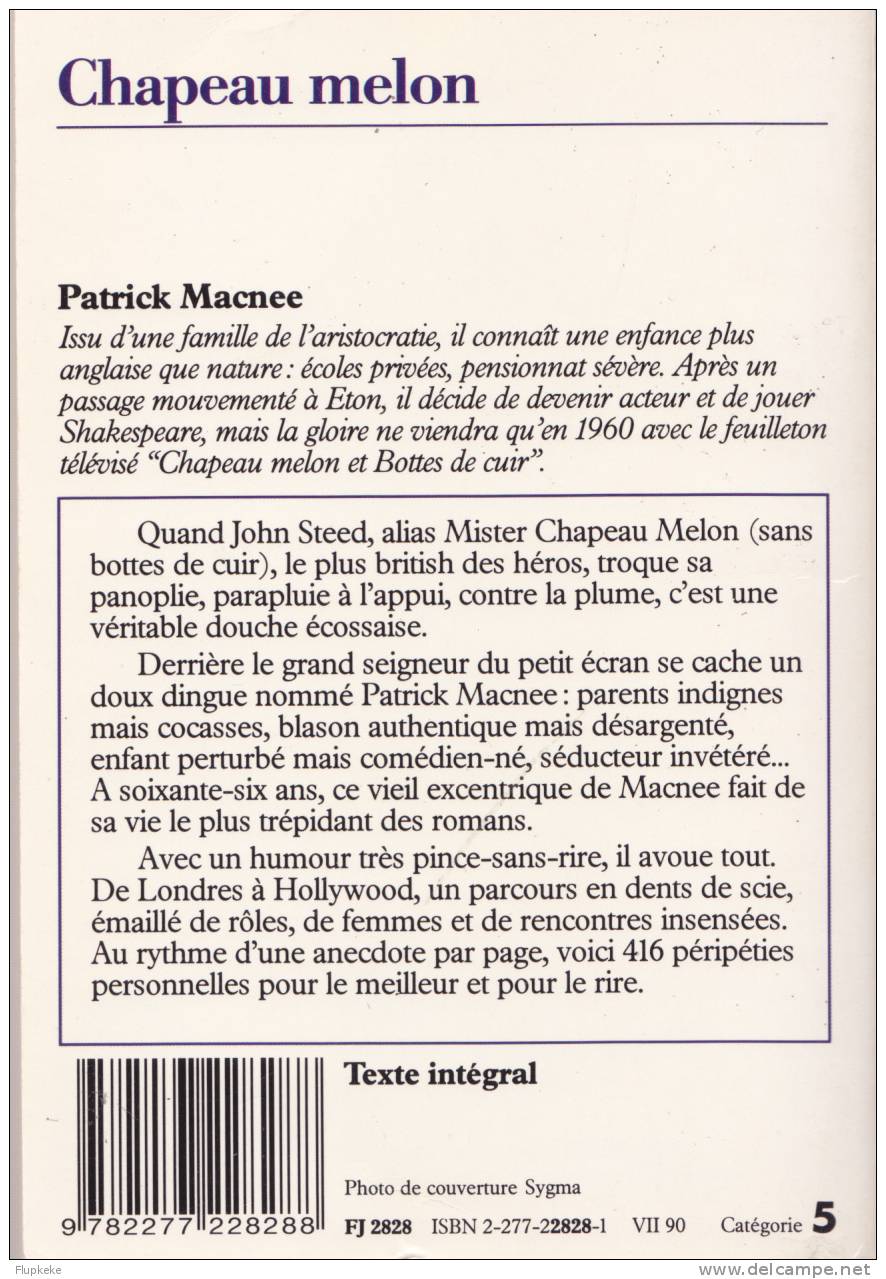 J'ai Lu 2828 Patrick Macnee Mémoires 1990 - Film/ Televisie