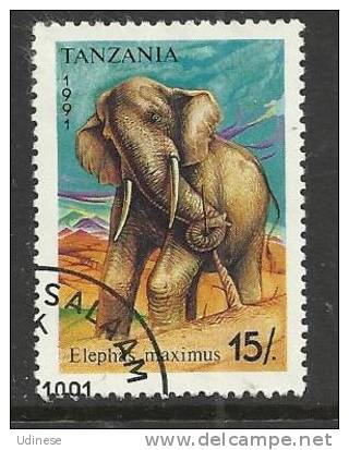 TANZANIA 1991 - ELEPHANTS 15 - USED OBLITERE GESTEMPELT USADO - Elefanten