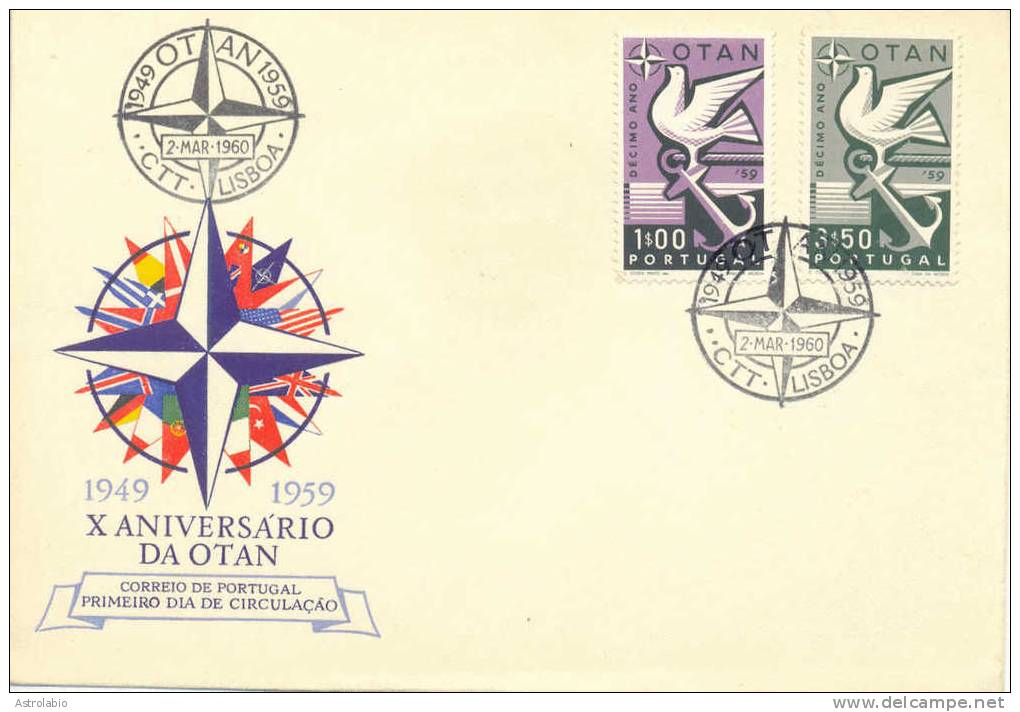 Portugal 1960 FDC "10 Anivº De L´O.T.A.N Yvert 859/60 - OTAN