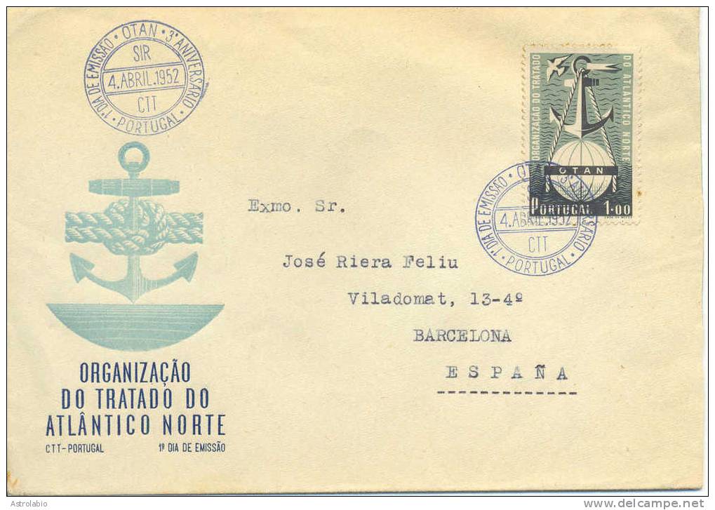 Portugal 1952 FDC " 3 Anivº De L´O.T.A.N." Yvert 760 - NATO