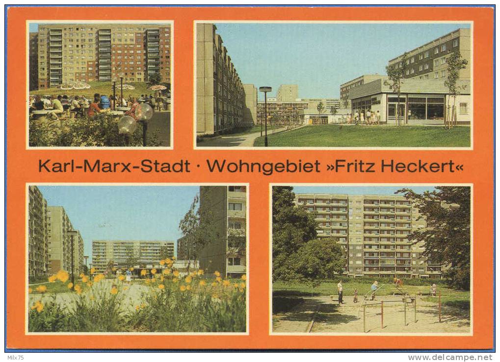 ALLEMAGNE / GERMANY: Karl-Marx-Stadt . Wohngebiet " Fritz Heckert " - Chemnitz
