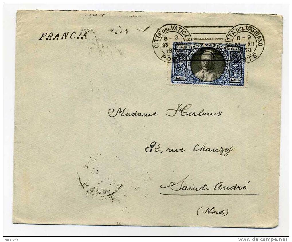 VATICAN - N° 54 / LETTRE DU 23/12/1938 POUR LA FRANCE - TB - Briefe U. Dokumente