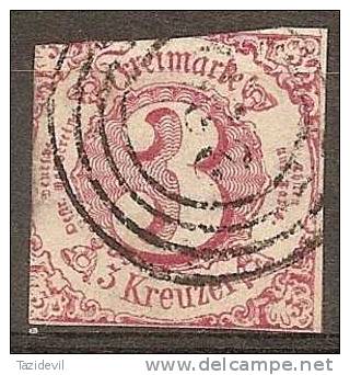 GERMANY,  Thurn And Taxis - 1862 3k Arms. Scott 53. Used - Afgestempeld