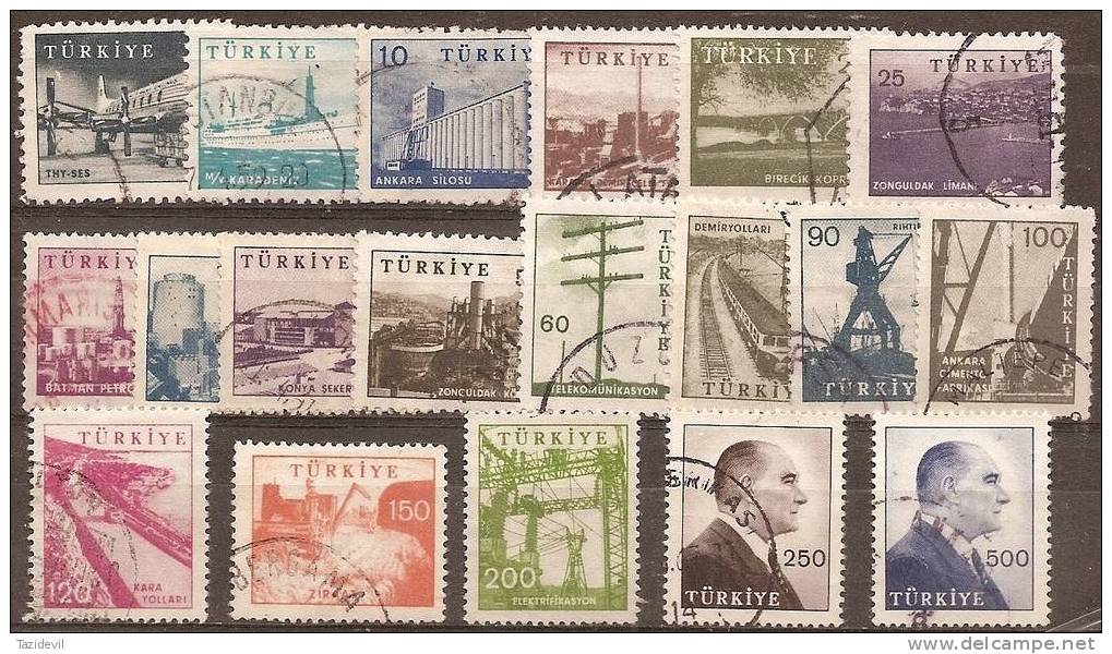 TURKEY - 1959-60 Set Of 19. Scott 1442-60. Used - Gebruikt