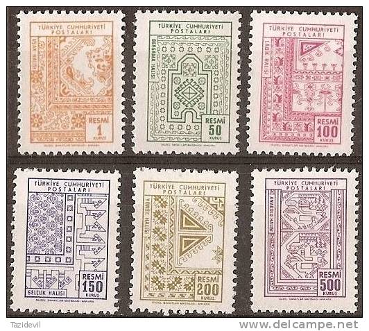 TURKEY - 1966 Officials. Scott O101-6. Mint Hinged * - Official Stamps