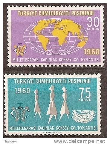 TURKEY - Mint Lightly Hinged * 1960 Women's Council. Scott 1486-7 - Unused Stamps