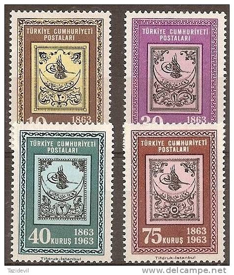 TURKEY - Mint Lightly Hinged * 1963 Stamp Centenary. Scott 1560-3 - Unused Stamps