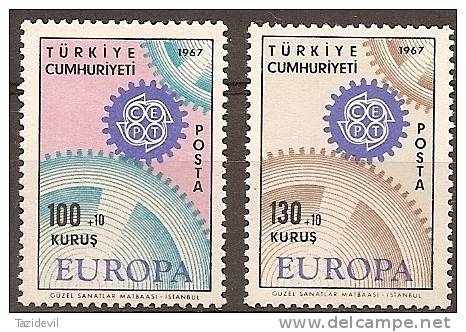 TURKEY - Mint Lightly Hinged * 1967 Europa. Scott B120-1 - Unused Stamps