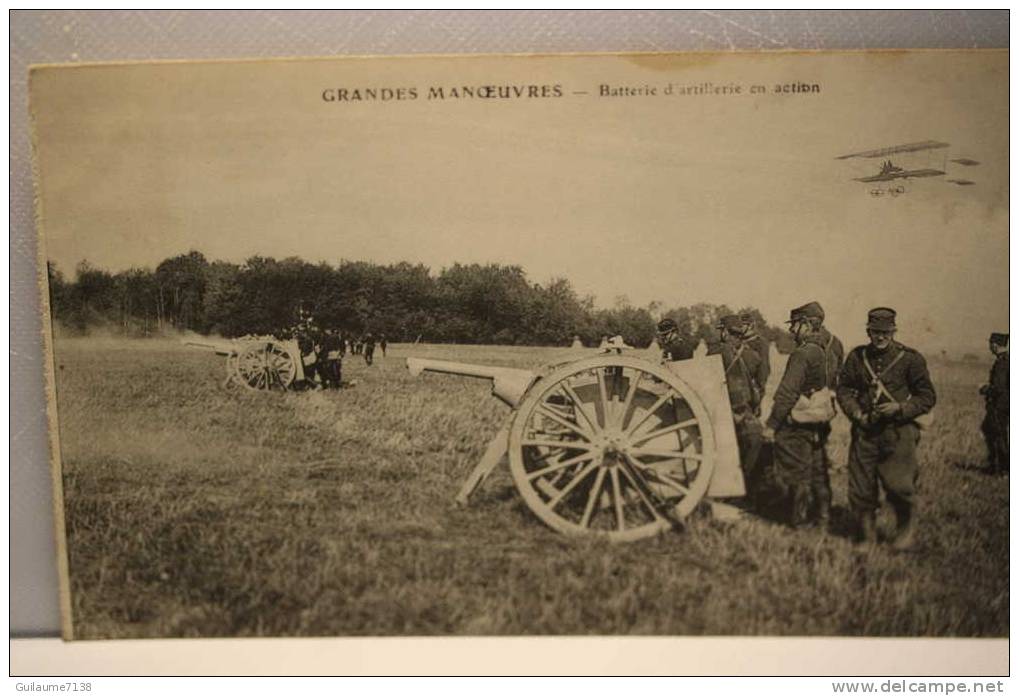 Grandes Manoeuvres Batterie D´ Artillerie En Action - Manovre