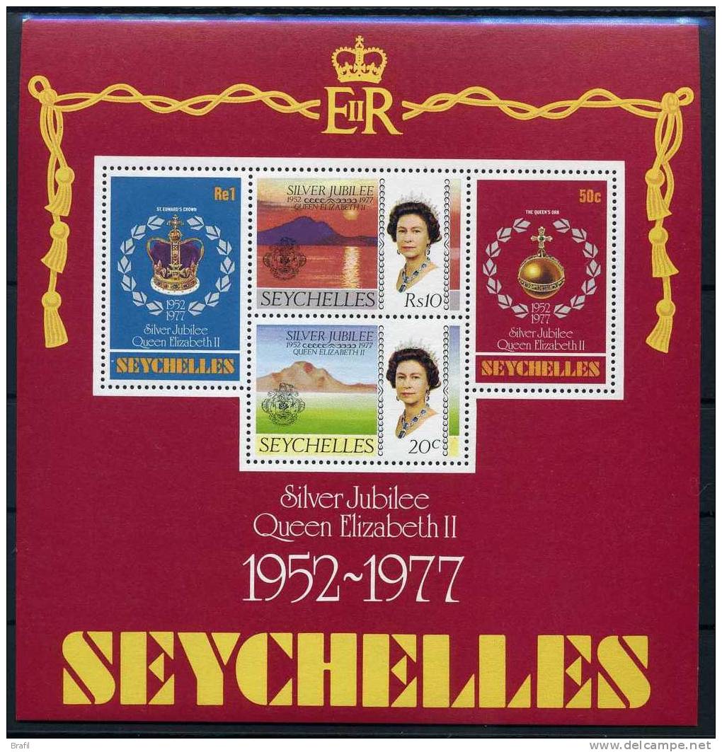 1977 Seychelles, Giubileo Elisabetta Foglietto , Serie Completa Nuova (**) - Seychellen (1976-...)