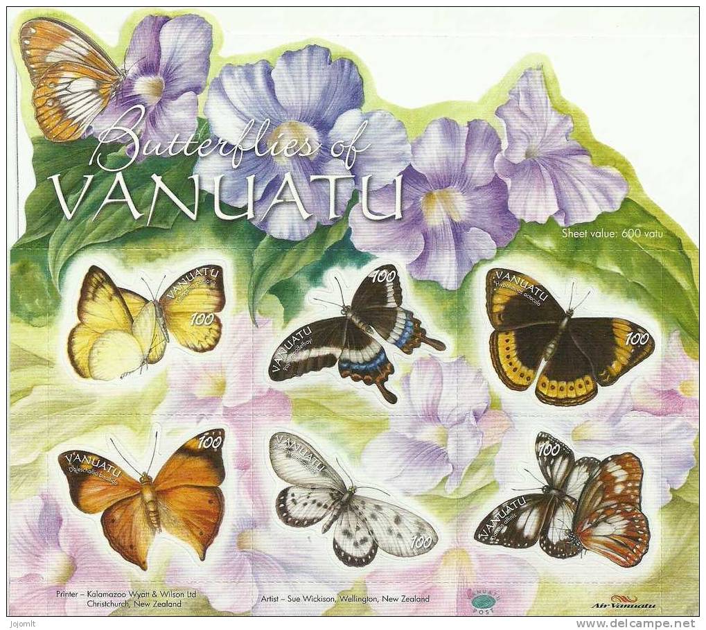 Vanuatu - Bloc Feuillet Neuf (**) - Unused S/Sheet - Butterflies - Papillons - Faune - Insectes - TTB - Vanuatu (1980-...)