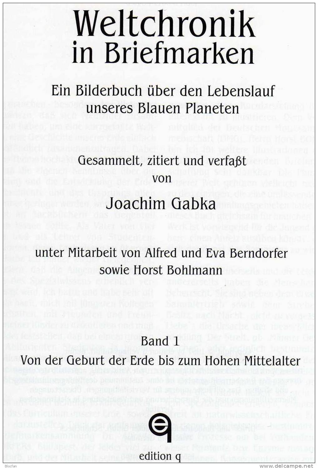 Gabka Band I Weltchronik In Briefmarken 1997 Antiquarisch 56€ Sachbuch Enstehung Der Erde Mit 800 Postwertzeichen Belegt - Chroniques & Annuaires