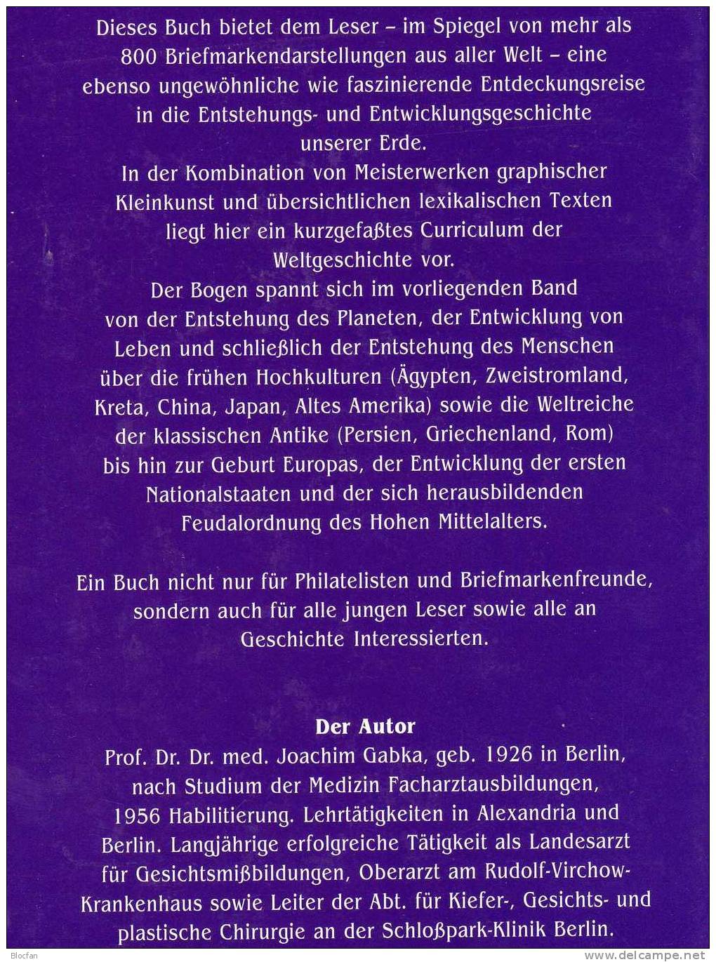 Gabka Band I Weltchronik In Briefmarken 1997 Antiquarisch 56€ Sachbuch Enstehung Der Erde Mit 800 Postwertzeichen Belegt - Chronicles & Annuals