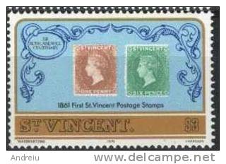 1979 Saint Vincent , First Stamp ,timbre Sur Timbre, Stamps On Stamps , MNH - St.Vincent (1979-...)